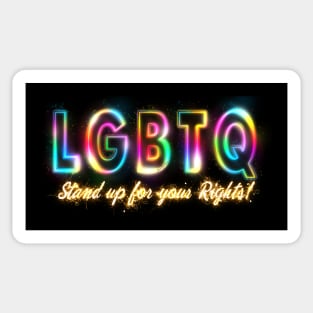 LGBTQ Stand up for your Rights Raindow Neo Sparkles Love Sticker